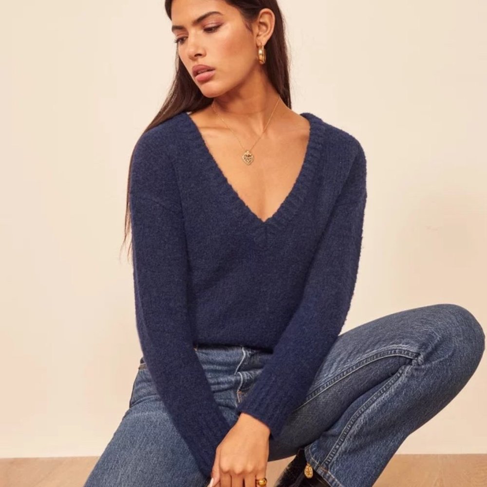 Reformation Amelia Deep V Neck